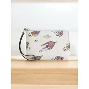 New With Tags Coach CW864 Cosmic Coach Corner Zip Wristlet With Rocket Print